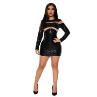 Polyester Slim Sexy Package Hip Dresses see through look PC