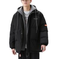 Polyester Men Parkas thicken & thermal patchwork Solid PC