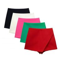 Polyester Yarns & Spandex High Waist Culottes irregular & flexible Solid PC