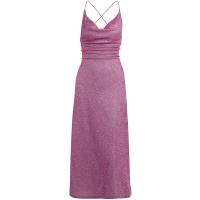 Knitted Waist-controlled & Slim Slip Dress deep V & backless & off shoulder patchwork purple PC