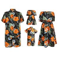 Polyester Parent-Child Cloth Set printed floral mixed colors PC
