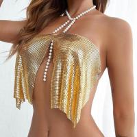 Aluminium Alloy Crop Top Camisole backless & tube crochet Solid gold : PC