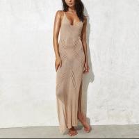 Polyester & Cotton Beach Dress side slit & hollow knitted : PC