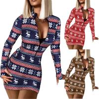 Polyester Waist-controlled & Slim Sexy Package Hip Dresses printed PC