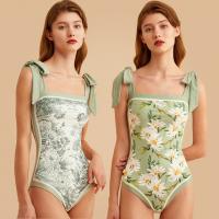 Polyester Reversible One-piece Swimsuit flexible & skinny style printed shivering PC