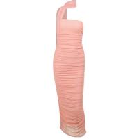 Polyester Waist-controlled & Slim & High Waist Sexy Package Hip Dresses backless & off shoulder oversleeve & skirt patchwork Solid PC