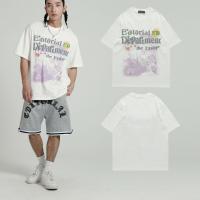 Cotton Men Short Sleeve T-Shirt & loose & unisex printed PC