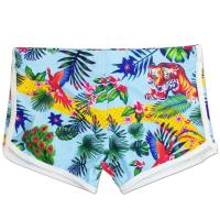 Spandex & Polyester Swimming Trunks flexible & breathable printed leaf pattern mixed colors PC