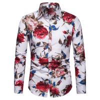 Polyester Plus Size Men Long Sleeve Casual Shirts printed PC