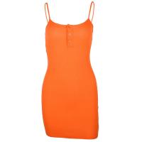 Polyester Waist-controlled & Slim Sexy Package Hip Dresses patchwork Solid orange PC