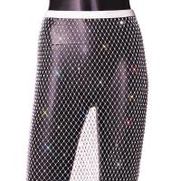 Rhinestone & Nylon Sexy Skirt & hollow & with rhinestone iron-on PC