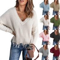 Polyester Women Sweater & loose knitted Solid PC