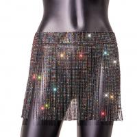 Rhinestone & Polyester Tassels Sexy Skirt patchwork PC