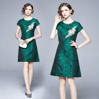 Gauze Soft & Slim One-piece Dress slimming floral green PC