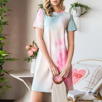 Polyester T-shirt Dress & loose Tie-dye PC