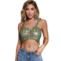 Metal Slim Camisole backless & hollow green : PC