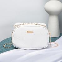 PU Leather Crossbody Bag with chain & soft surface Lichee Grain PC