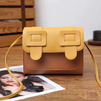 PU Leather Crossbody Bag contrast color & soft surface PC