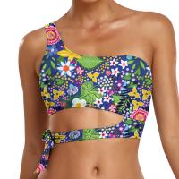 Polyester Sleeveless Swimsuit Top backless printed PC