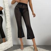 Polyester Women Long Trousers slimming patchwork black PC