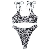 Spandex & Polyester Bikini & two piece & padded printed leopard Set