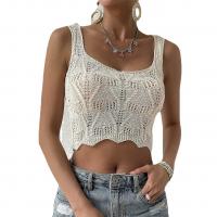 Viscose Tank Top midriff-baring & slimming knitted Solid PC