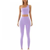 Polyamide Women Yoga Clothes Set & two piece Long Trousers & tank top Solid Set