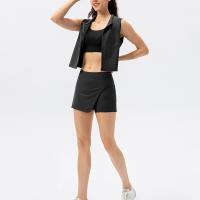 Polyamide Women Sportswear Set & two piece pantskirt & vest Solid Set