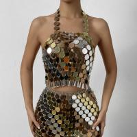 Acrylic Slim Nightclub Set Skirt & top patchwork gold : PC