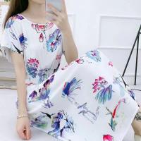 Polyester Waist-controlled & long style One-piece Dress printed : PC