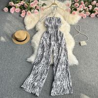 Polyester High Waist Long Jumpsuit slimming printed : PC