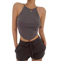 Lycra Slim Tank Top midriff-baring & backless & off shoulder Solid PC