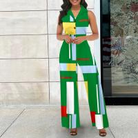 Polyester Long Trousers Long Jumpsuit printed geometric PC