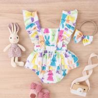 Cotton Baby Jumpsuit with hair accessory printed PC