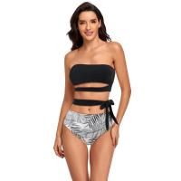 Polyester High Waist Tankinis Set backless & two piece stretchable Set