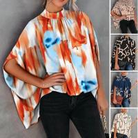 Polyester Plus Size Women Short Sleeve Shirt & loose patchwork PC