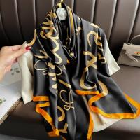 Polyester Silk Scarf sun protection Plain Weave letter PC