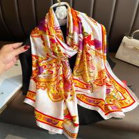 Polyester Silk Scarf sun protection Plain Weave floral PC