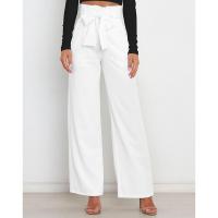 Polyester High Waist Women Long Trousers & loose Solid PC