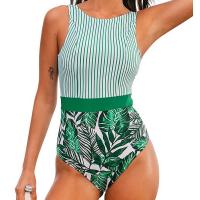 Polyamide & Polyester One-piece Swimsuit flexible & backless & off shoulder & skinny style printed PC