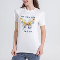 Polyester Women Short Sleeve T-Shirts & loose printed butterfly pattern PC