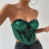 Polyester Tube Top midriff-baring & skinny green PC