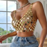Acrylic Camisole backless & hollow Solid gold : PC
