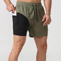 Spandex & Polyester Quick Dry Men Cargo Shorts & fake two piece & anti emptied & breathable PC