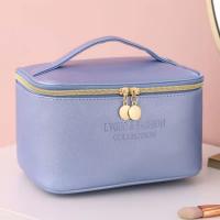 PU Leather Cosmetic Bag soft surface & portable letter PC