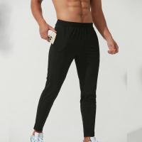 Spandex & Polyester Quick Dry Men Sports Pants fleece & flexible & slimming Solid PC