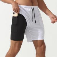 Milk Fiber & Mesh Fabric Quick Dry Men Cargo Shorts & fake two piece & breathable Solid PC