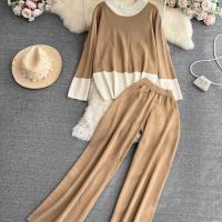 Polyester Women Casual Set two piece & loose Pants & top : Set