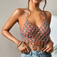 Acrylic Acid Slim Camisole hollow blue and pink : PC