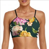 Polyester Sleeveless Swimsuit Top backless printed PC